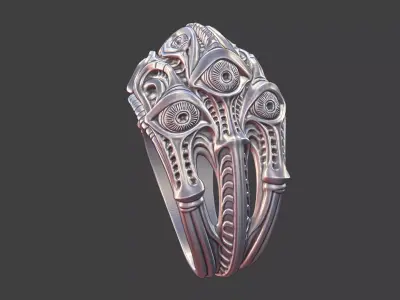 bioorganic giger style eye ring  v11 3D print model