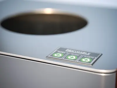 Big metal trash bin 3D model