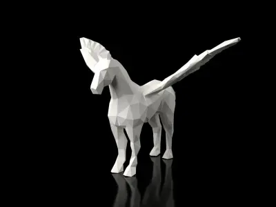 Pegasus Low Poligonal Low-poly 3D model