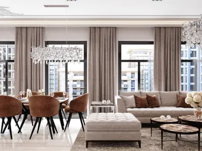 Living room interior design 3D model