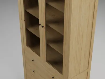 Glass-door cabinet Low-poly 3D model