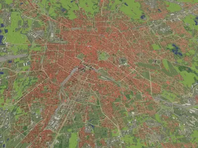 Milan Italy in  20 km x 20 km - city and urban 3D model