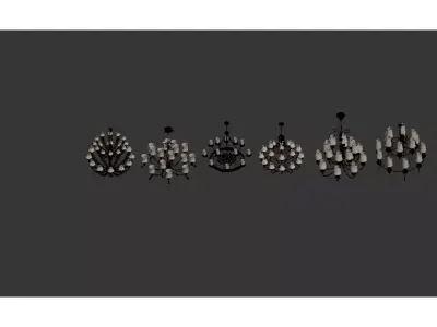crystal chandelier 3D model 9