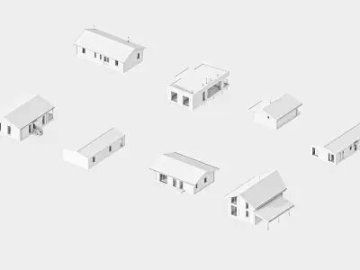 frame houses collection 3D model