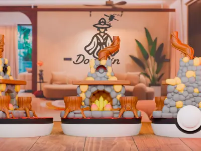 Navikanto Festivo II Pikachu  Eevee y Togepi  Free 3D print model