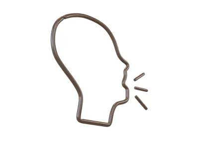 Neon Speaking Head v1 006 Low-poly 3D model