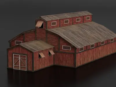 West Wild Building Set 01 Low-poly 3D model