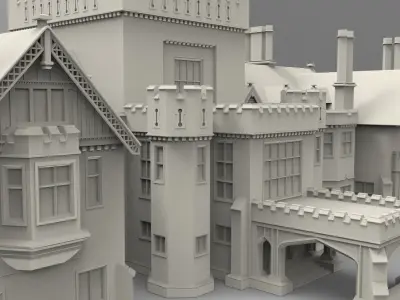 X-mansion - High poly castle 3D model