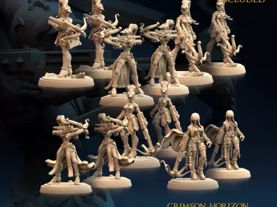 Archer Crimson Horizon Executioner Nude and Normal Set x6 3D print model