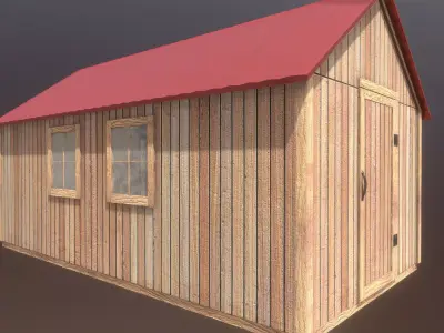 Semi-Modular Shed Low-poly 3D model