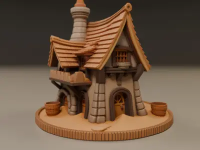 medieval house 3D print model 17