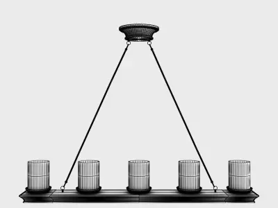 Pottery barn Veranda Linear Chandelier 3D model