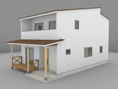 House model for background 27 Low-poly 3D model