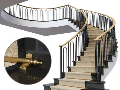 Neoclassical staircase 2 3D model