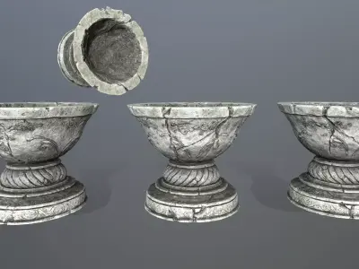 angel fountain  Low-poly 3D model