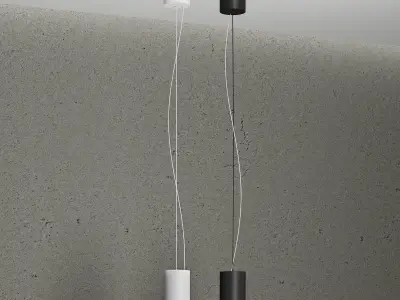 Tube-S two pendant lights hanging from ceiling 3D model