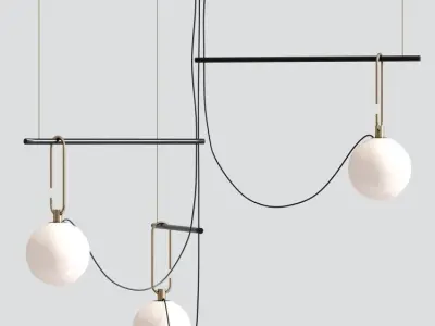 Ic Flos Hanging Pendant Lamp Set 3D model