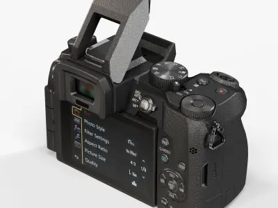 Panasonic Lumix DMC-G7 mirrorless digital camera Low-poly 3D model