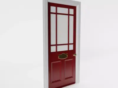 Red Victorian Front Door 3D model