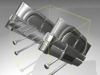 Futuristic Stairs - 21 - Basic Textures Low-poly 3D model