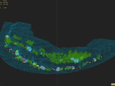 Explore the mountains - hillside - mountain road 5 3D model