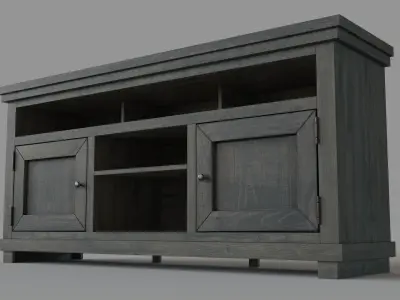 Sinclair Grey 64 Inch TV Stand 3D model