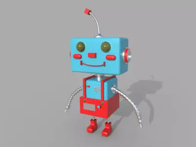 Robotic toy robot Low-poly 3D model