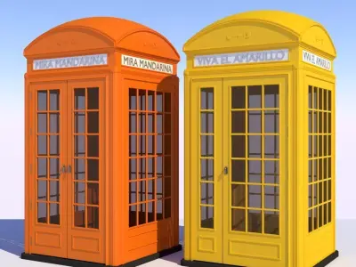 2x Classic British Phone Both large width 3D model