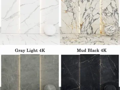 Marble 57 - Arabescato-Calacatta-MudBlack-gray Texture