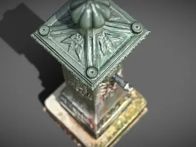 Paris Fountain Low-poly 3D model