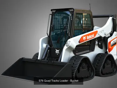 S76 Skid Steer - Quad Tracks Loaders - Bucket  2 in 1 3D Model Pack