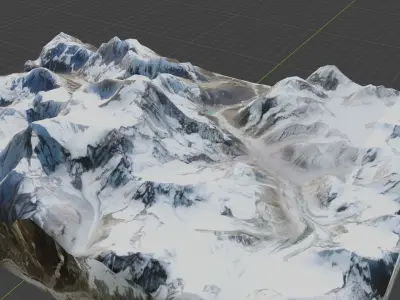  Makalu Mountain Low-poly 3D model