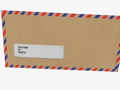 Air Mail Window Envelope Size DL Style POCKET 3D model