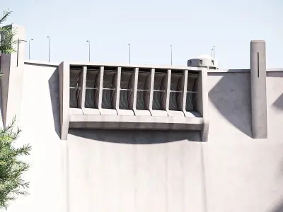 Water Dam Low-poly 3D model