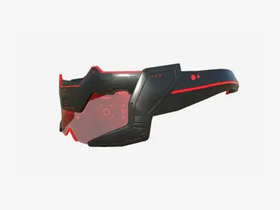 SciFi Glasses F05 Black Red - Character Design Fashion Low-poly 3D model
