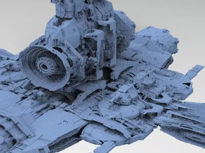Sci-Fi Droid Prowler Ship Base 8  3D model