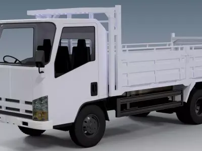 truck lorry dropside isuzu  3D model