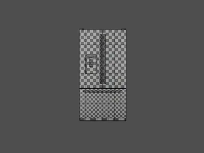 2 Doors French Refrigerator  PBR - Low Poly Free low-poly 3D model