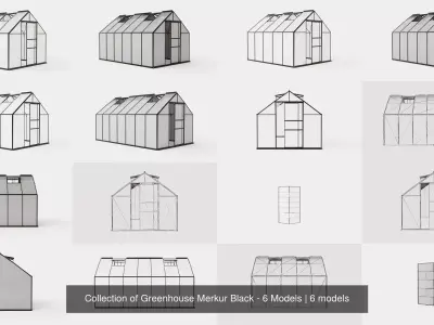 Collection of Greenhouse Merkur Black - 6 Models 3D Model Pack