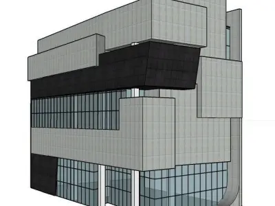 Zaha Hadid- Rosenthal Center Low-poly 3D model