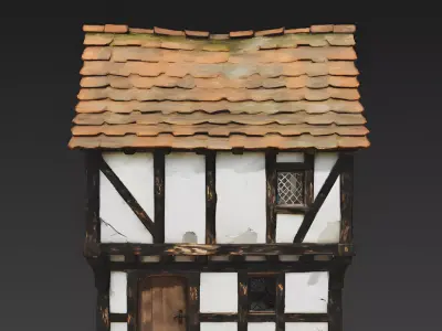 Rustic Medieval Half-Timbered House 3D Model Low-poly 3D model