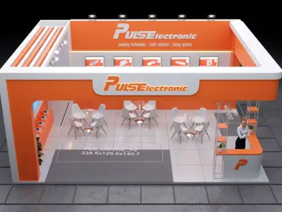 7-Modern Exhibition Booth 8x6m - 3ds Max - Corona Renderer Low-poly 3D model