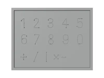 Neon Numbers 3D model