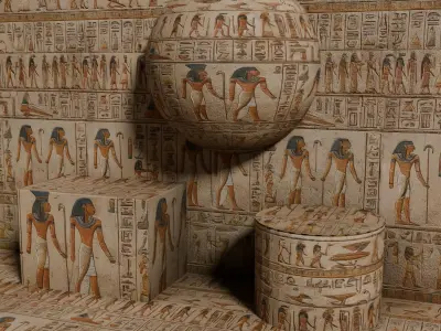 Ancient Egypt Hieroglyphs  - VOL 1 - 10 Seamless PBR Texture