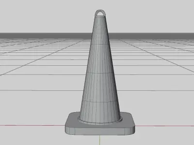 traffic coni Low-poly 3D model