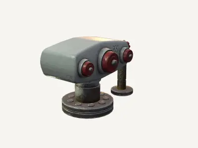 Industrial Hydrant Low-poly 3D model