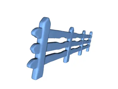Wooden Fence 10 3D print model