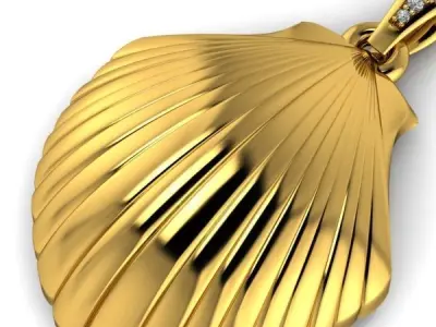 Seashell Pendant Necklace Jewelry light weight Hollow and solid 3D print model