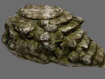 stairs rock with Low-poly 3D model