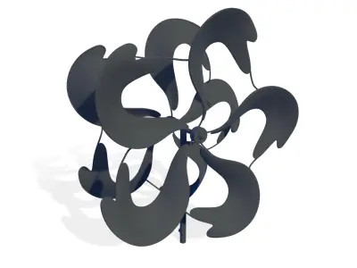 Copper Barlowe Contained Energy Wind Rotator 3D model